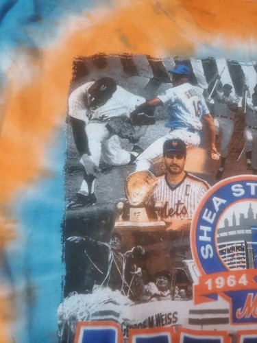 VTG Tie Dye New York Mets Shea Stadium Memorial Tee 2008 Shirt Mens - Picture 7 of 9