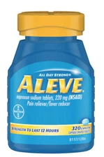 Aleve Naproxen Sodium 220 mg. 320 Caplets Pain Reliever/Fever Reducer. Exp 11/27