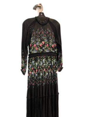 Tomorrows Yesterday SIZE 4 STUNNING FLORAL BLACK PARTY /EVENING/COCKTAIL/DRESS