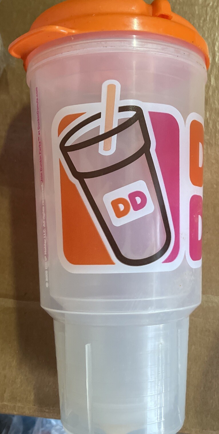 DUNKIN DONUTS 2008 Plastic Travel Tall 24 Oz. Cup Missing Straw eBay