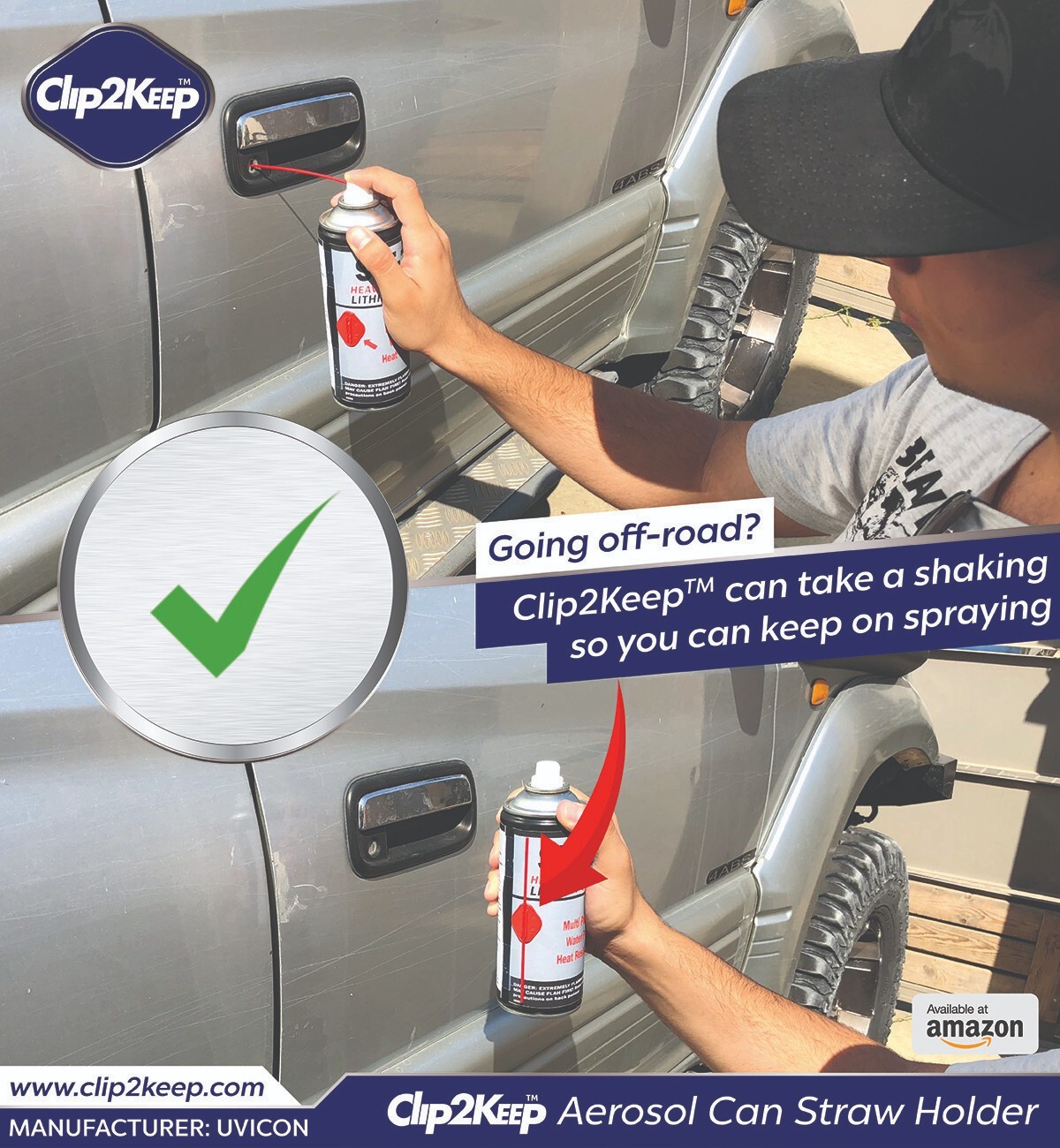 Clip2Keep Spray Can Straw Holders, Plastic Clips with Self Adhesive (20