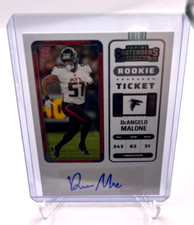 2022 Contenders Rookie Ticket Auto DEANGELO MALONE RC Auto Atlanta Falcons #187