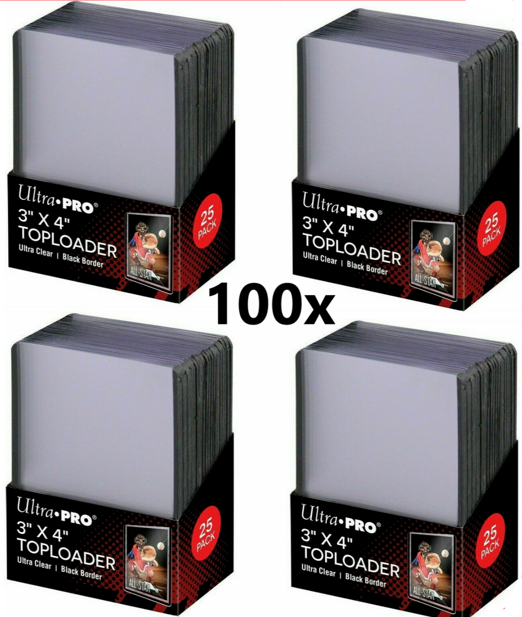 Trading Card Toploaders 100 Ultra PRO 35pt Toploaders + 100 Soft