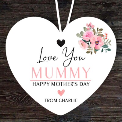 Mama Flora Love You Muttertag Geschenk Herz personalisiert Hängedeko