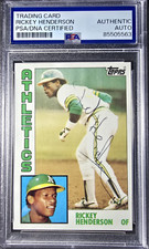 Rickey Henderson 1984 Topps Autographed #230 Oakland A's Auto Baseball Card PSA