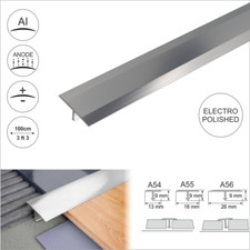 Aluminium T Bar Threshold Trim 1m – Door Transition Profile for Tiles & Laminate