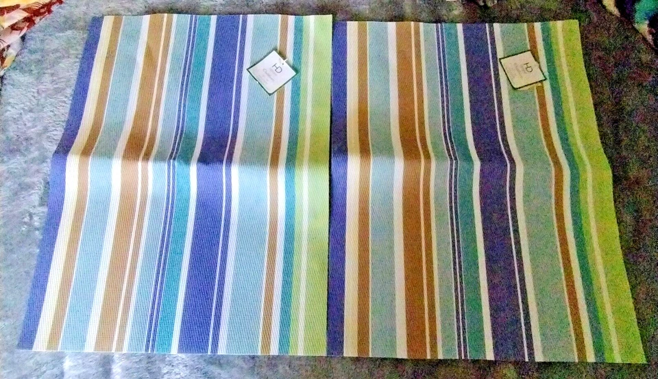Set of 4 Indoor/Outdoor Textilene Placemats Ava Stripes 13 X 19" By HD Designs - Image 4 of 4