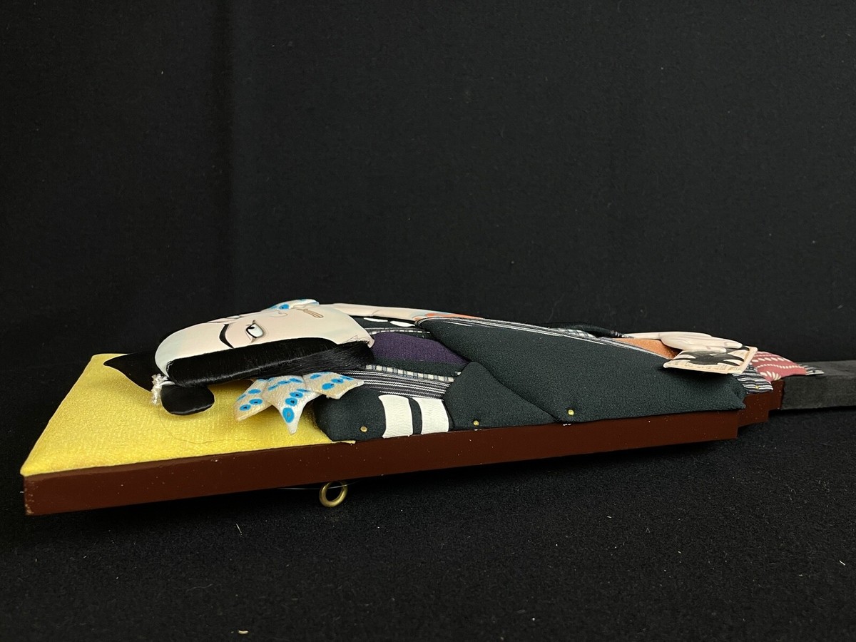 Japanese Hagoita Wooden Paddle Hanetsuki Kabuki Design (b976 Japanese Hagoita Wooden Paddle Hanetsuki Kabuki Design (b976