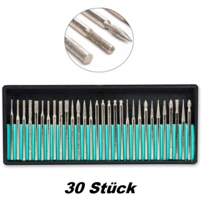 30-tlg. Diamant-Schleifnadel-Set Für Gravur & Feinarbeit - Inkl. 1,5 Mm Bits
