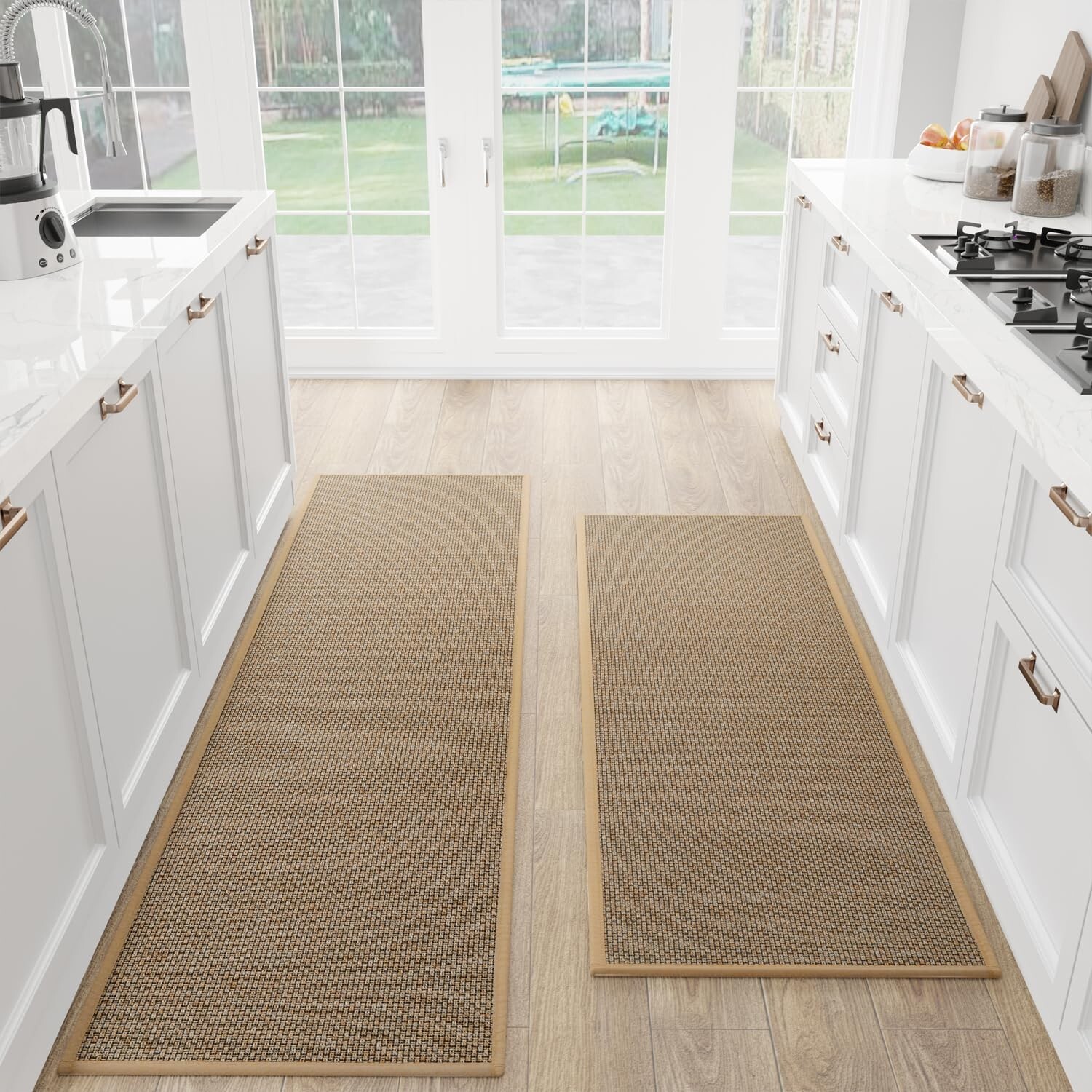 Kitchen Mat Set of 2 PCS, Cushioned Non Slip Rugs for Kitchen Floor, Absorben...