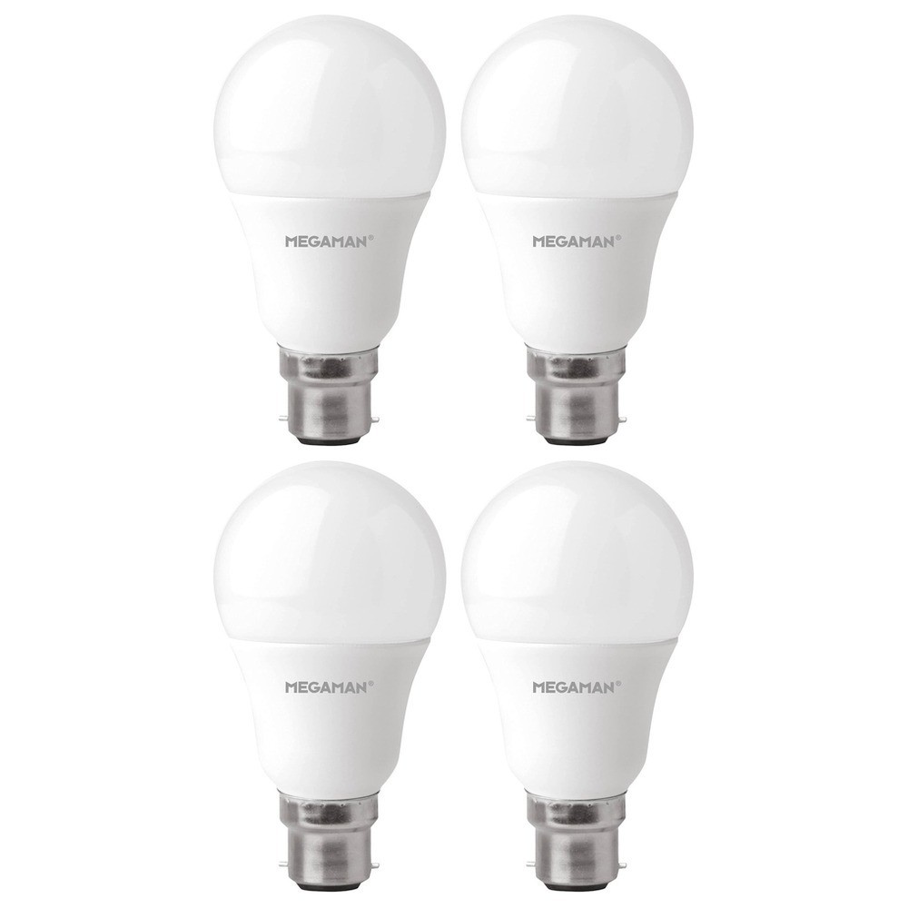 4 x Megaman 143376E Classic Opal LED GLS Light Bulbs B22 6500K Daylight 8.6W