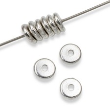 Bright Silver 6mm Disk Beads, 25-Pack Contemporary Spacer for Quality Crafting