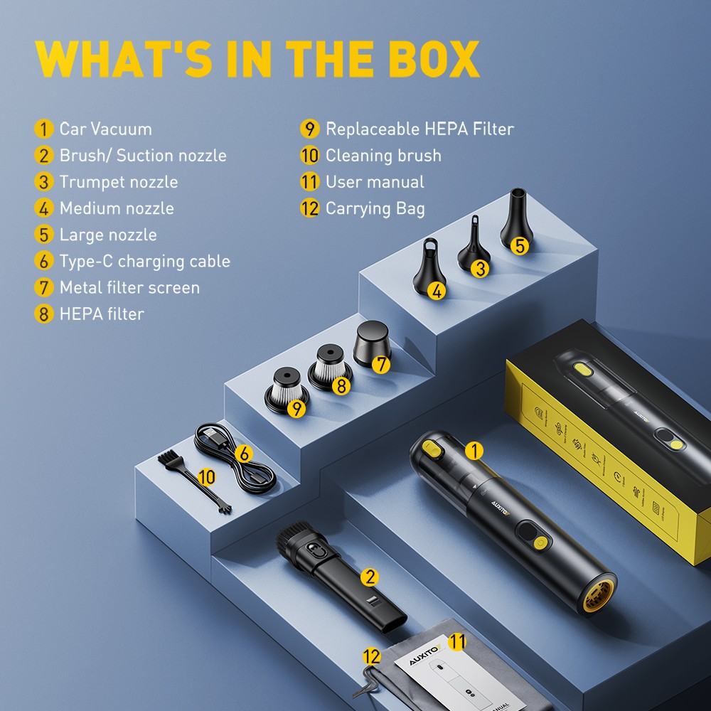 4 in 1 Mini Handheld Cordless Vacuum Cleaner Portable For Car Auto Home AUXITO M