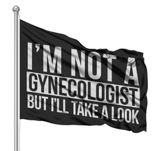 I'm Not A Gynecologist But I'll Take A Look Flag 3x5 ft College Dorm Decor funny
