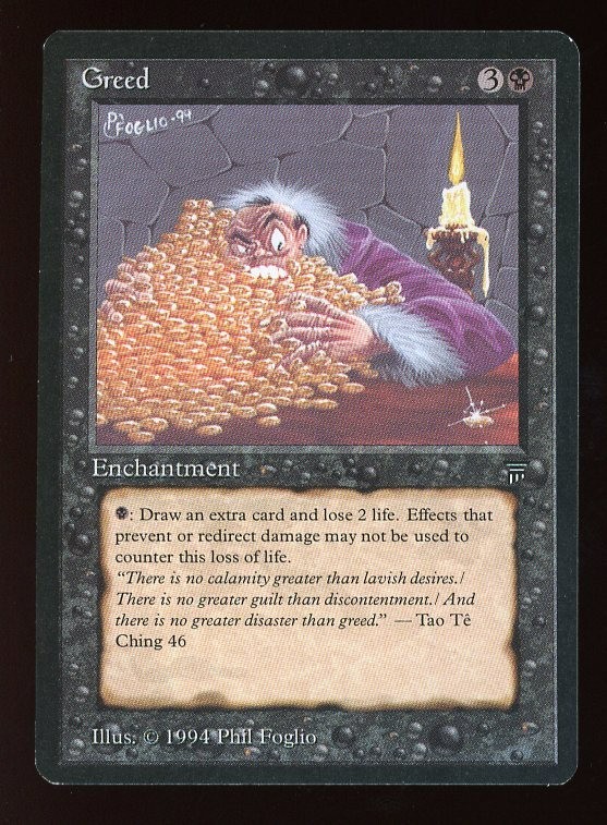 Legends Greed ~ Vintage MTG/Magic ~ NEAR MINT+ Condition