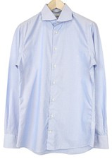 Suitsupply Men's Formal Shirt 40/15.75 Extra Slim Cotton Blue Stripes