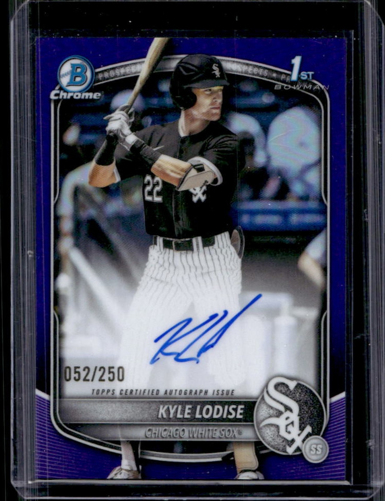 2025 Bowman Draft Kyle Lodise Chrome Auto Purple Refractor 1st #/250 White Sox