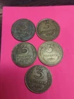 Soviet Union 1931 -38-46-48-49 (,Lot Of 5ps),3  Kopeek.bronzeUsed