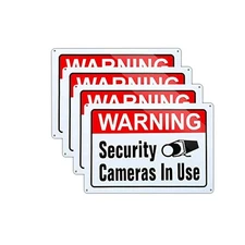 10x14" Aluminum Surveillance Sign, Protect Your Property with Clear Warning