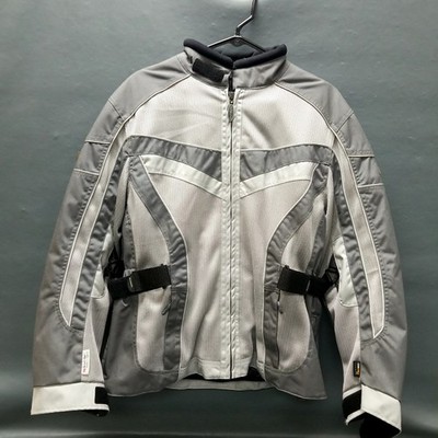 OLYMPIA Moto Sports Motorcycle Riding Jacket Armoured Size Large Black/ Gray