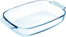 Oven Dish Glass Pyrex Roaster Rectangular High Resistance Grip Handle 38cm, 3.6L