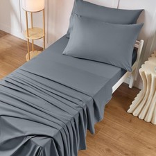 4PCS Cot Sheets, 31 x 75 Inch Silver Grey Cot Fitted Sheet, Ultra Soft and