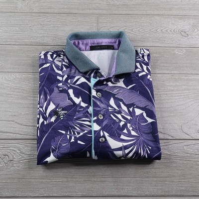 Greyson All Over Print AOP Polo Shirt Men's Large Cascata Golf Club Performance