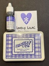 Stampin Up Classic Lovely Lilac VTG Linen Dye Ink Pad  Full Ink Refill Bottle