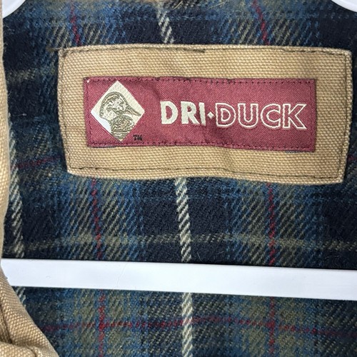 Dri Duck Jacket Mens M Canvas Flannel Lined Chore Coat Bomber Tan Maverick - Picture 5 of 8