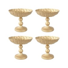 Balsa Circle 4 Gold Metal Compote Pedestal Bowl Flower Vases in 10",