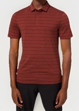 Mens Lululemon Evolution Polo Shirt Striped Short Sleeve Golf Sz XS Small