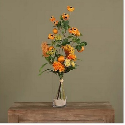 PUR FLEUR Premium-Bouquet Exotic Summer Vibes Höhe ca. 80cm Orange  Ohne Vase
