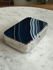 Art Deco Cigarette Case Blue Agate 1930s