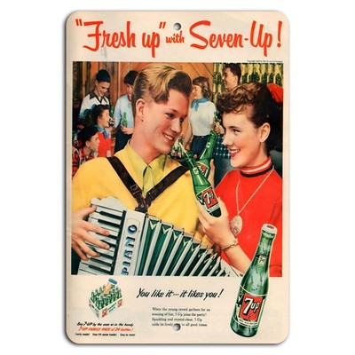 Vintage 7-Up Sign BanginPrints Aluminum Retro Metal Decorative Plaque