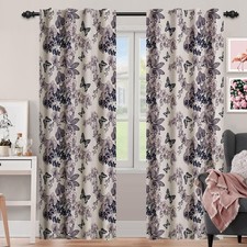 Linen Curtains 84 inch Length 2 Panels Set, Light Filtering Semi Sheer Butter...