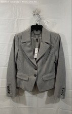 White House Black Market Women's Gray Double Button Peplum Blazer NWT Size 2