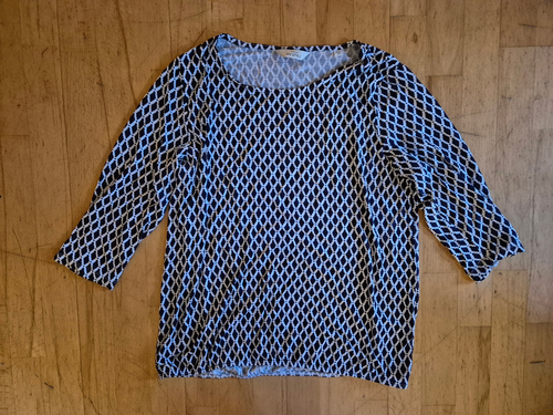 TCHIBO MY STYLE Damen Blusen-Shirt 1/2-Arm Gr. M schwarz weiß