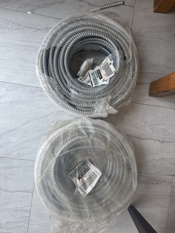 125 ft 10/2 BX Armored Electrical Cable (AC Cable) – New