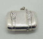 Sterling Silver Vesta Case Match Safe Holder Suitcase Design