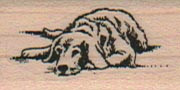 Resting Dog Small 3/4 x 1 1/4" Mounted Rubber Stamp, Dog Stamp, Dog Lover