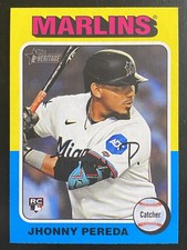 Jhonny Pereda 2024 Topps Heritage Baseball Rookie Short Print Miami Marlins #719