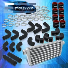 3" Aluminum Intercooler Black 90 Degree Piping Kit 12PC + Clamps & Couplers Set