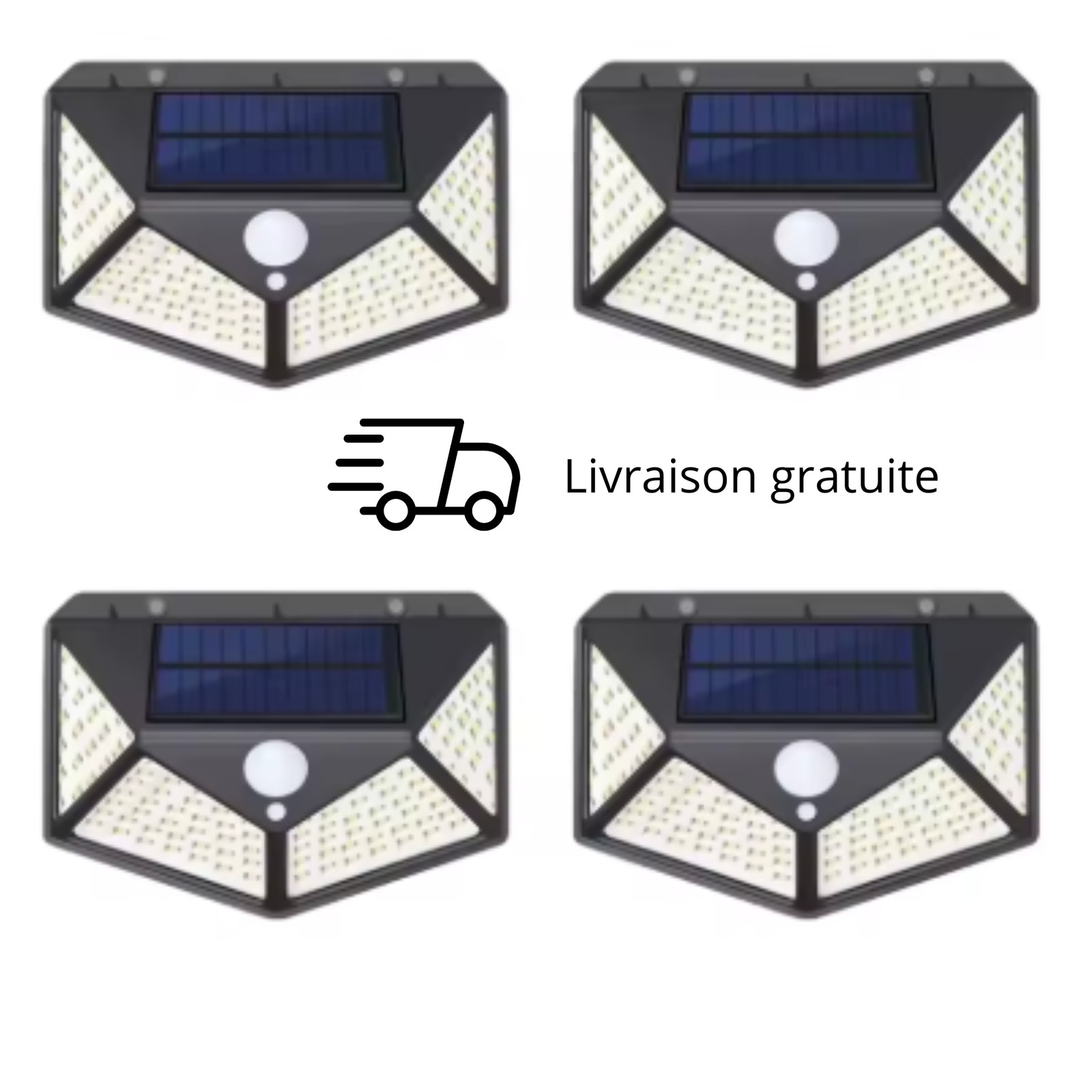 Lampe solaire extérieur anti-obscurité automatique 100 LED pour sécurité garage