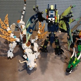 LEGO NINJAGO Dragon Figures Set of 3 Articulated with Decorative Chain Parts
