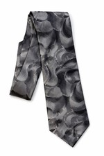 Murano Italian Silk Neck Tie Men's Gray Silver Geometric Made In USA