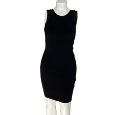 Diana Von Furstenberg “Moscow” Mesh Accent Black Mini Bodycon Dress Cocktail  L