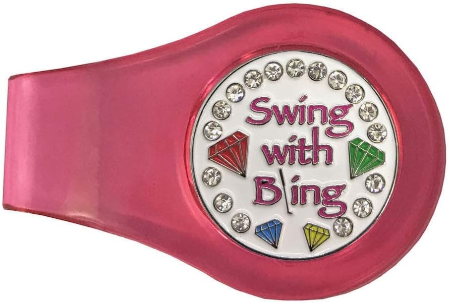 Marker Clip With A Bling Golf Swing With (pink)