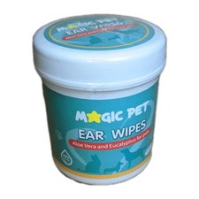 Magic Pet - Pet Ear Cleaner Wipes   120 Grooming Wipes W/Aloe Vera  Eucalyptus
