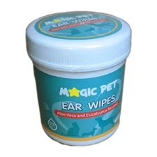 Magic Pet - Pet Ear Cleaner Wipes — 120 Grooming Wipes W/Aloe Vera & Eucalyptus
