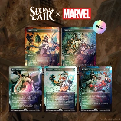 Mtg Magic Card Secret Lair Spider-Man Venom Unleashed Colors FOIL Sealed Presale - Photo 1/2